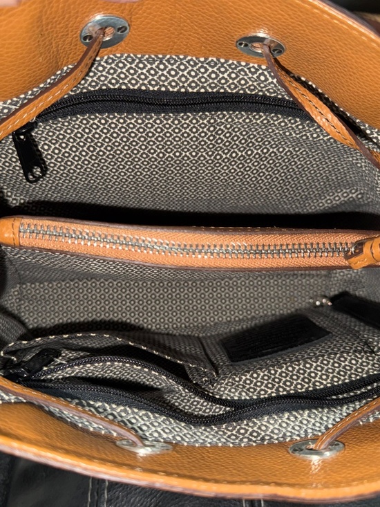 Brighton Leather Bucket Bag in the Clementine Lace and Clover design